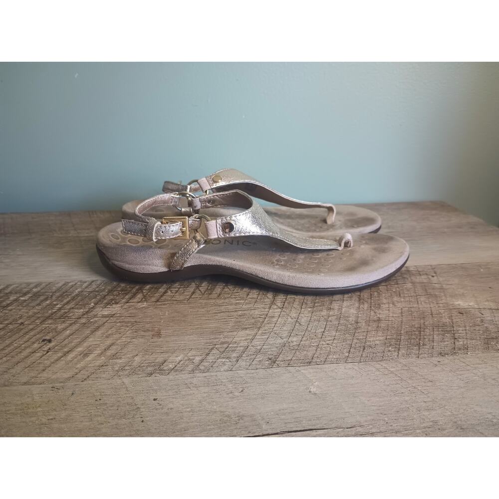 Vionic Kirra Sandals Women's 7.5 Rose Gold Metallic Thong Strap Beach Bohemian - Picture 5 of 11